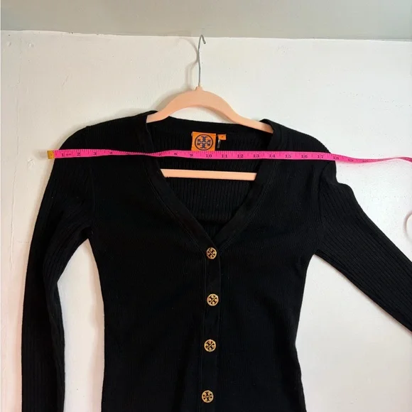 Tory Burch Simone cardigan wool in black size small - Picture 7 of 9